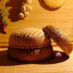 [Size lớn] Thúng tre đan dày trang trí đựng trái cây, gạo đồ dùng nhà bếp đa năng