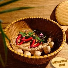 [Size lớn] Thúng tre đan dày trang trí đựng trái cây, gạo đồ dùng nhà bếp đa năng