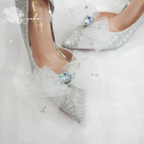  Giày cưới Kiyoko lấp lánh đính nơ đá 