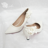 Giày cưới Kiyoko viền hoa ngọc lan 7cm 