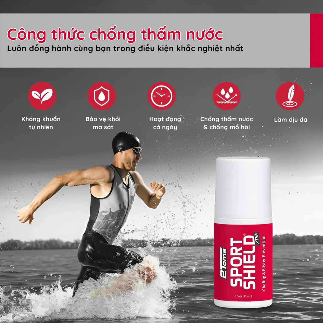  2Toms SportShield Xtra Chai 45ml - Gel Chống Trầy Xước, Phồng Rộp Trong Thể Thao Vượt Trội 