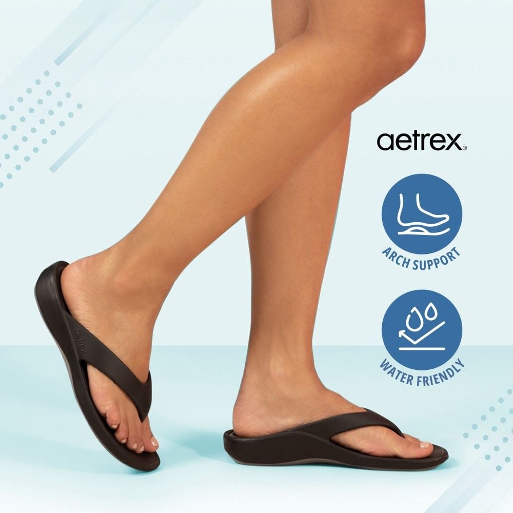  Dép xỏ ngón sức khỏe nam Aetrex Maui Black 