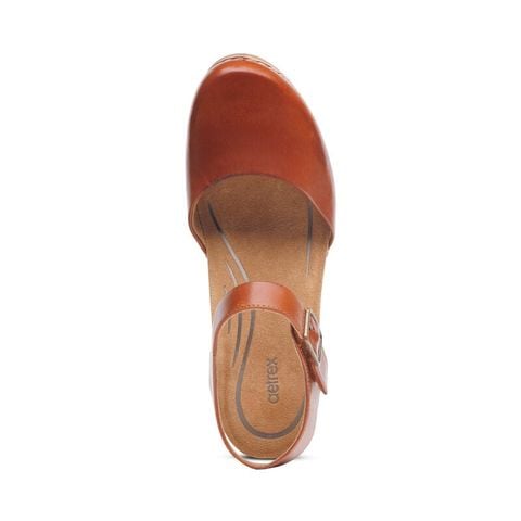  Giày sandal cao gót sức khỏe nữ Aetrex Finley Cognac 
