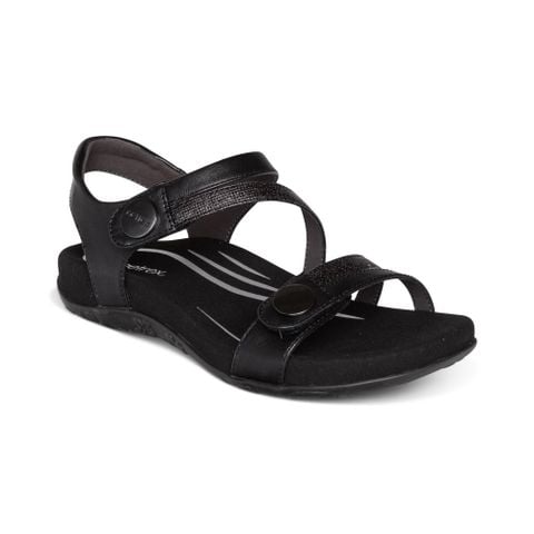  Giày sandal sức khỏe nữ Aetrex Jess Black 