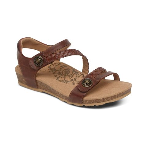  Giày sandal da sức khoẻ nữ Aetrex Jillian Walnut 