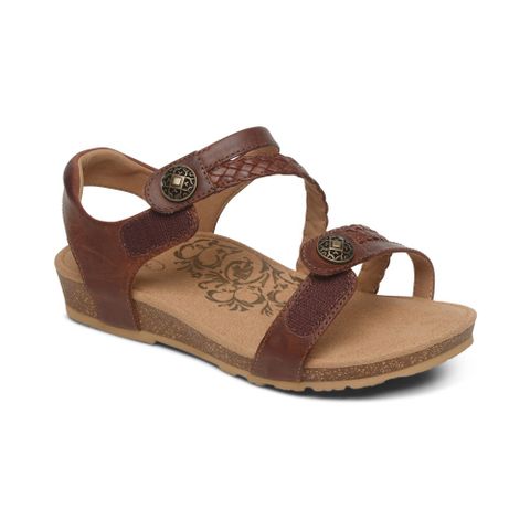  Giày sandal da sức khoẻ nữ Aetrex Jillian Walnut 
