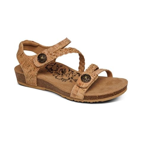  Giày sandal da sức khoẻ nữ Aetrex Jillian Brown 