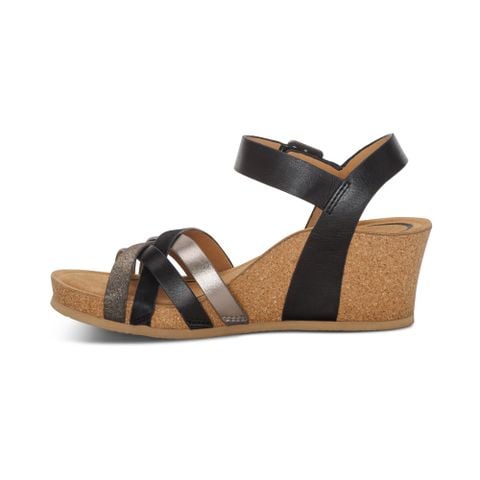  Giày sandal cao gót sức khoẻ nữ Aetrex Noelle Black 