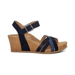  Giày Sandal cao gót sức khoẻ nữ Aetrex Noelle Navy 