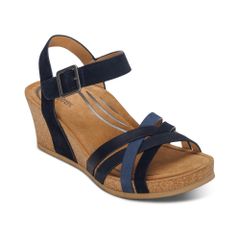  Giày Sandal cao gót sức khoẻ nữ Aetrex Noelle Navy 