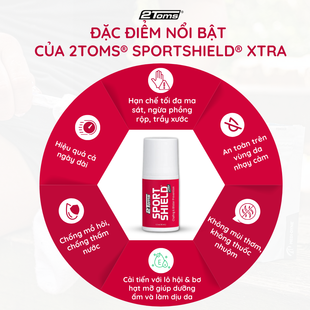  2Toms SportShield Xtra Chai 45ml - Gel Chống Trầy Xước, Phồng Rộp Trong Thể Thao Vượt Trội 
