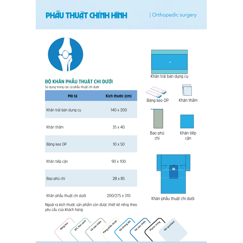  Bộ khăn phẫu thuật chi dưới 
