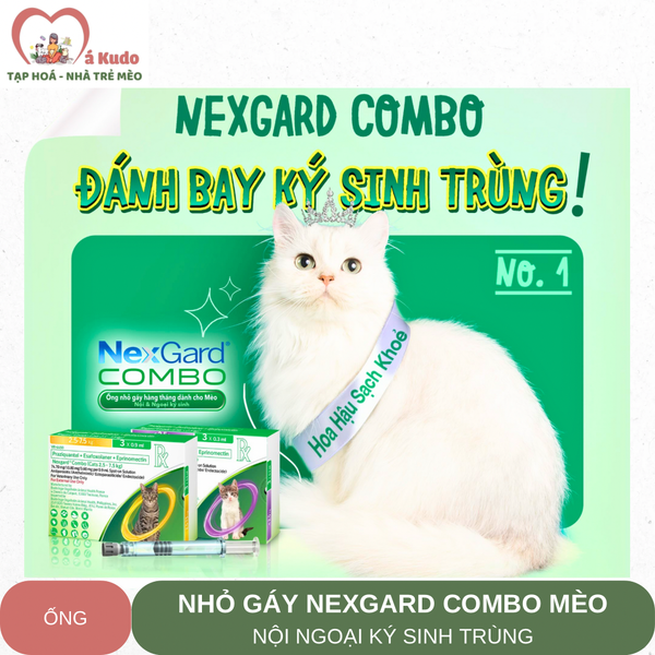  NexGard Combo trị nội ngoại ký sinh cho mèo 