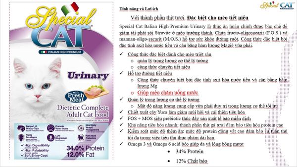  Special Cat ngăn ngừa bệnh tiết niệu ở mèo - Urinary 1.5kg 