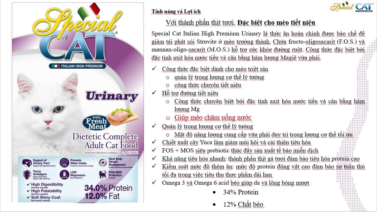  Special Cat ngăn ngừa bệnh tiết niệu ở mèo - Urinary 1.5kg 