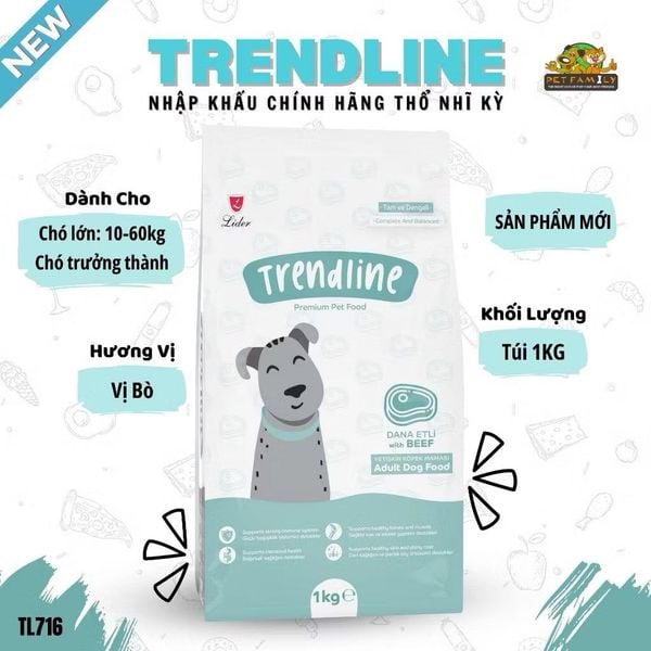  Hạt cho chó Trendline vị bò 1kg 