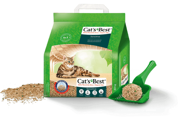  Cát gỗ hữu cơ Cat's Best Sensitive - Vón cục tốt và khử khuẩn dành cho mèo nhạy cảm 