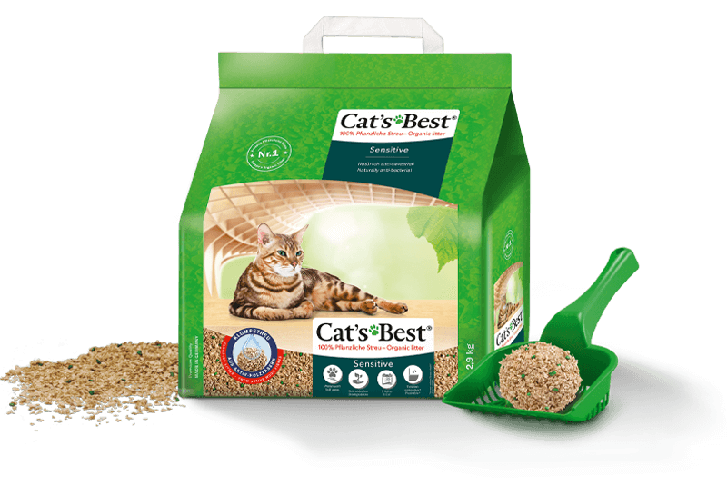  Cát gỗ hữu cơ Cat's Best Sensitive - Vón cục tốt và khử khuẩn dành cho mèo nhạy cảm 