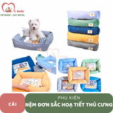  Nệm đơn sắc hoạ tiết thú cưng 