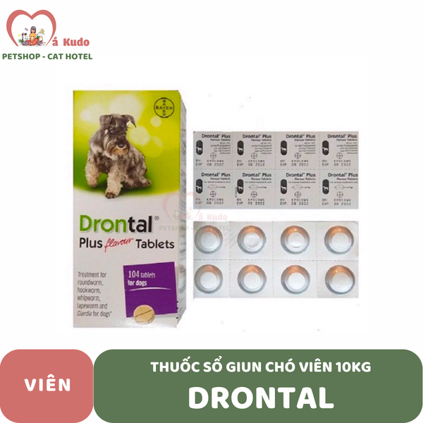  Thuốc sổ giun chó Drontal viên 10kg 