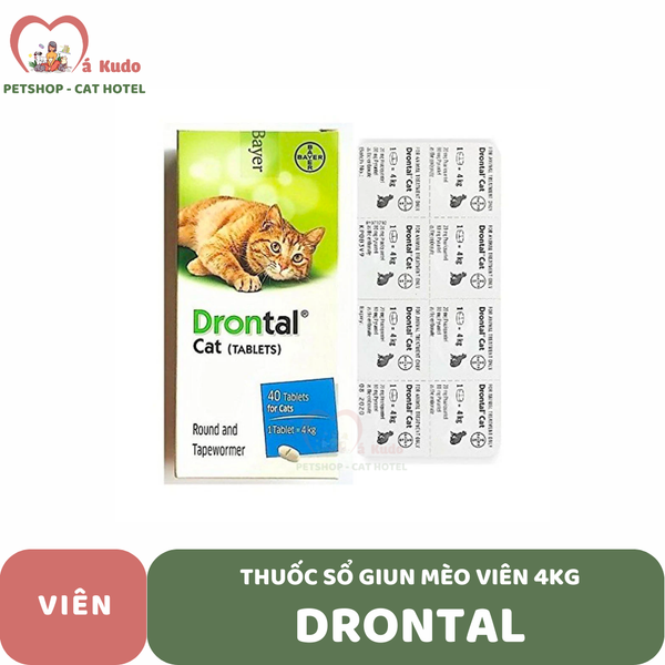  Thuốc sổ giun mèo Drontal viên 4kg 