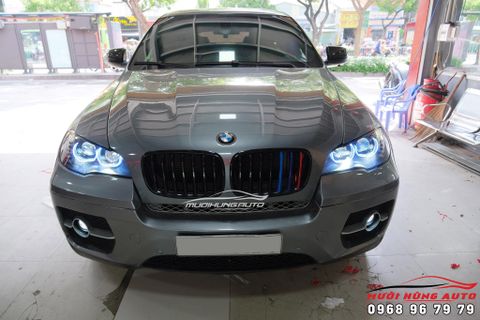  Độ Đèn Bi LED Laser KENZO S900, Bi LED Gầm Và Vòng Angel Eyes Cho Xe BMW X6 