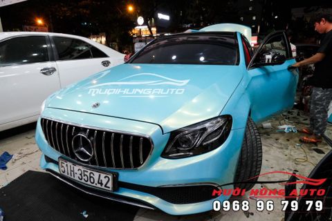  Dán WRAP Đổi Màu Xanh Ngọc Độc Lạ Cho Xe Mercedes E200 