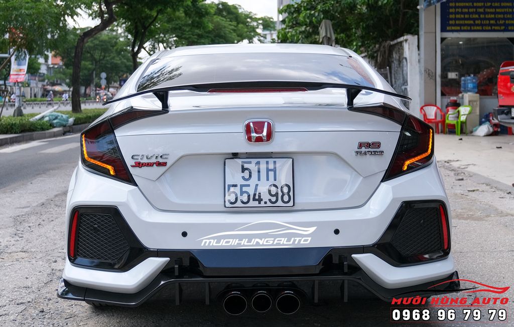 Độ Body Kit Honda Civic 2020 Mẫu Type R Xe Màu Trắng - Mười Hùng Auto