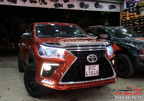  Độ đèn bi LED và LED mắt quỷ đổi màu cho Toyota Hilux 