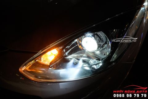 Độ Đèn Pha Bi LED Cho Xe Mazda 2 Siêu Sáng Tại Mười Hùng Auto