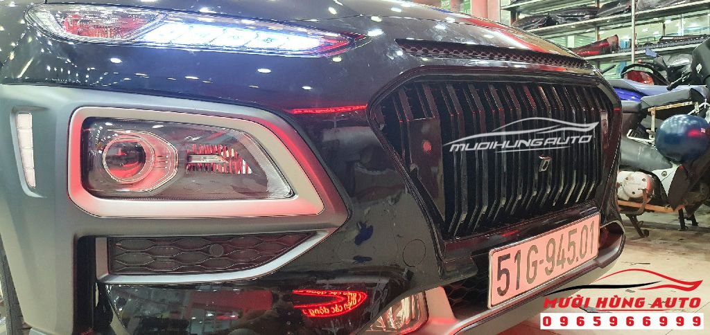 Bộ Mặt Ga Lăng Lắp Cho Xe HYUNDAI KONA 2019 - 2020 Màu Đen Cao Cấp