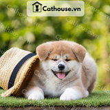  Chó Akita Inu Màu Vàng Trắng 