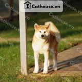  Chó Akita Inu màu vàng trắng 