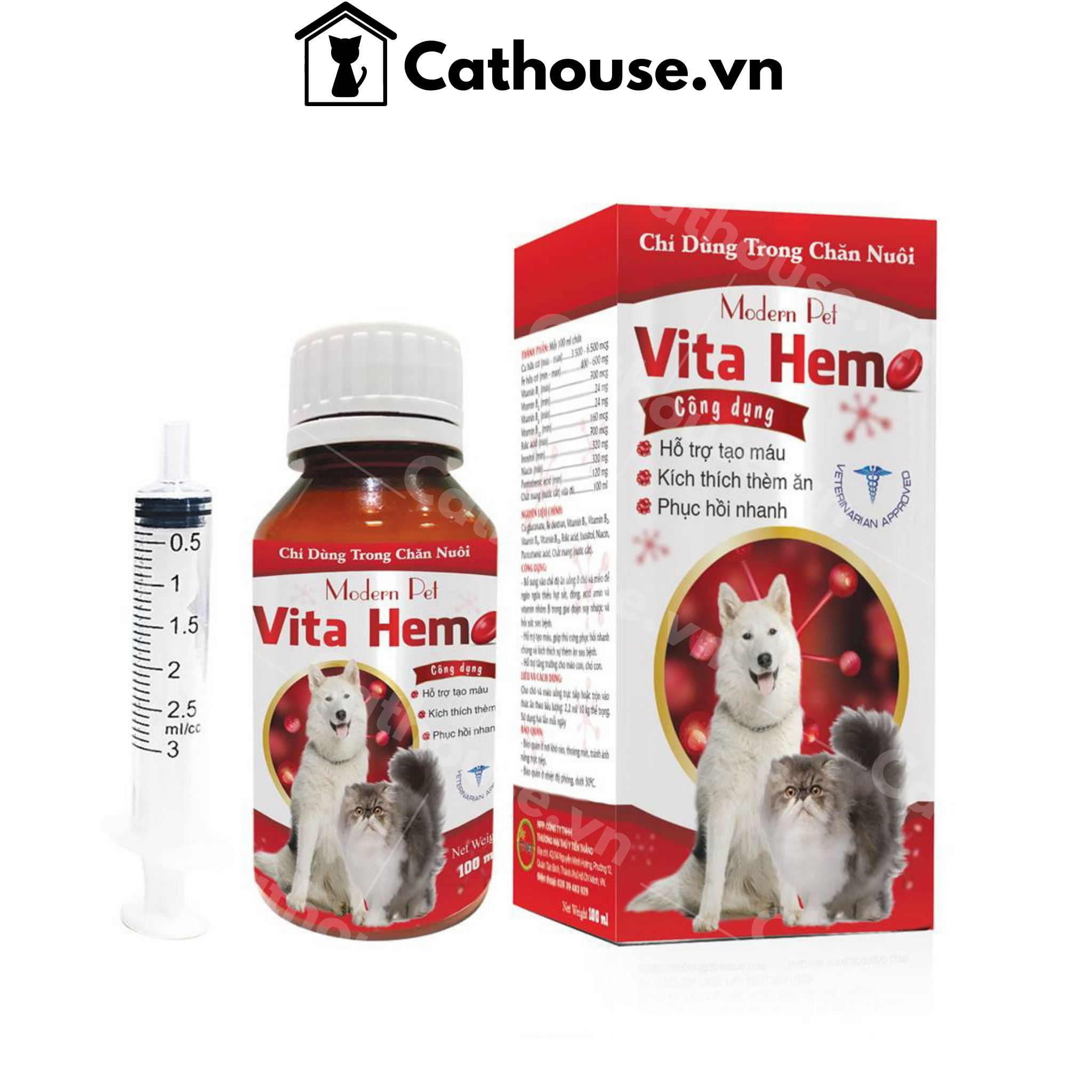  Vita Hem - Hỗ Trợ Tạo Máu Kích Thích Thèm Ăn Cho Chó Mèo 