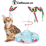  Đồ Chơi Mèo Banh Chuông Kèm Bướm Xoay Tự Động 