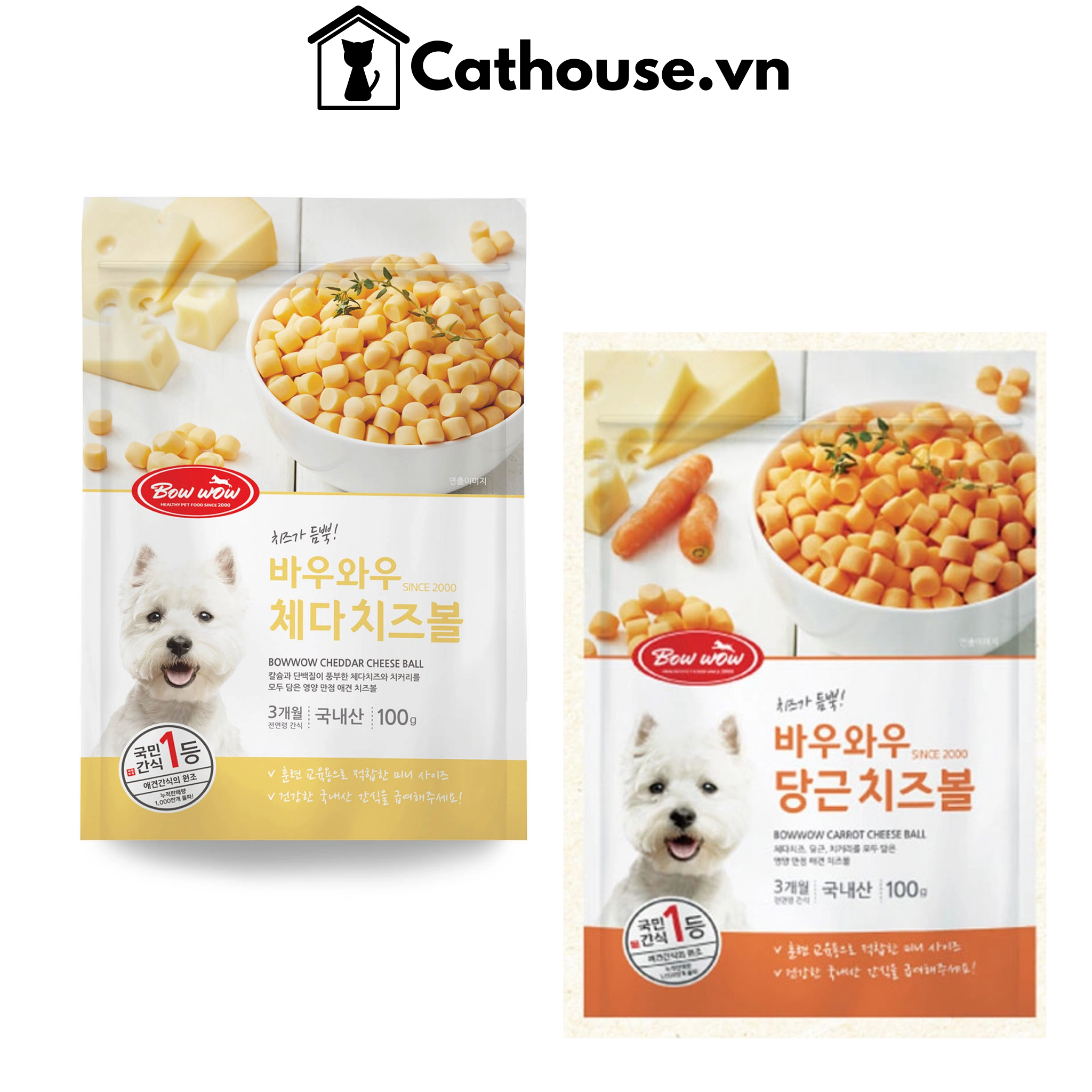  Snack Phô Mai Viên Bowwow 100G 