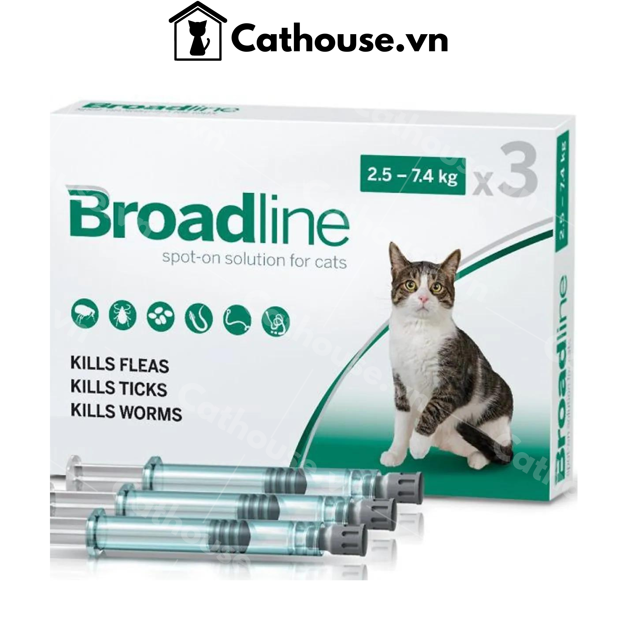  Broadline - Nhỏ Gáy Phòng Nội, Ngoại Ký Sinh Trùng Cho Mèo ( 2.5 - 7.7 ) KG 