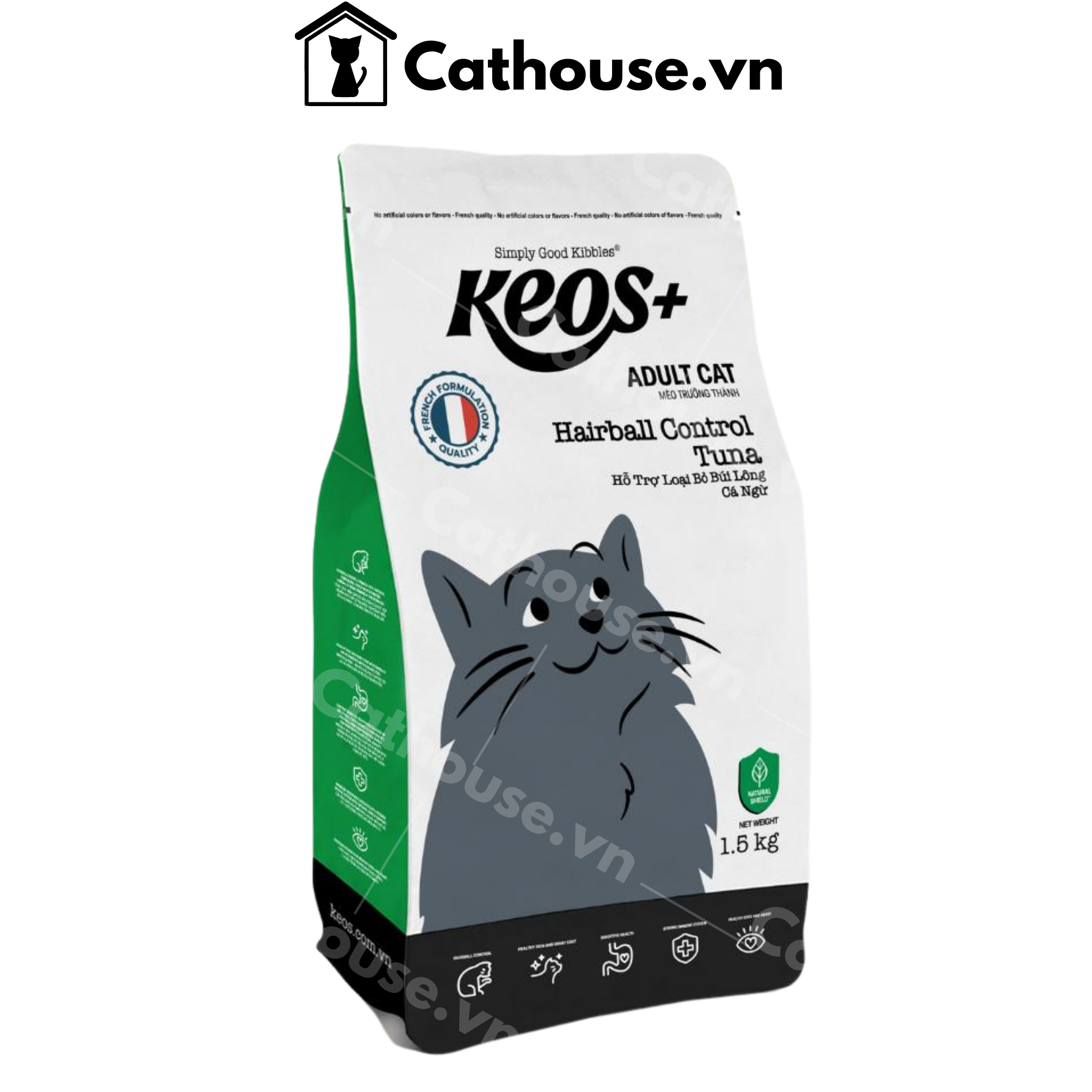  Hạt Mèo KEOS Giảm Búi Lông HairBall Control 