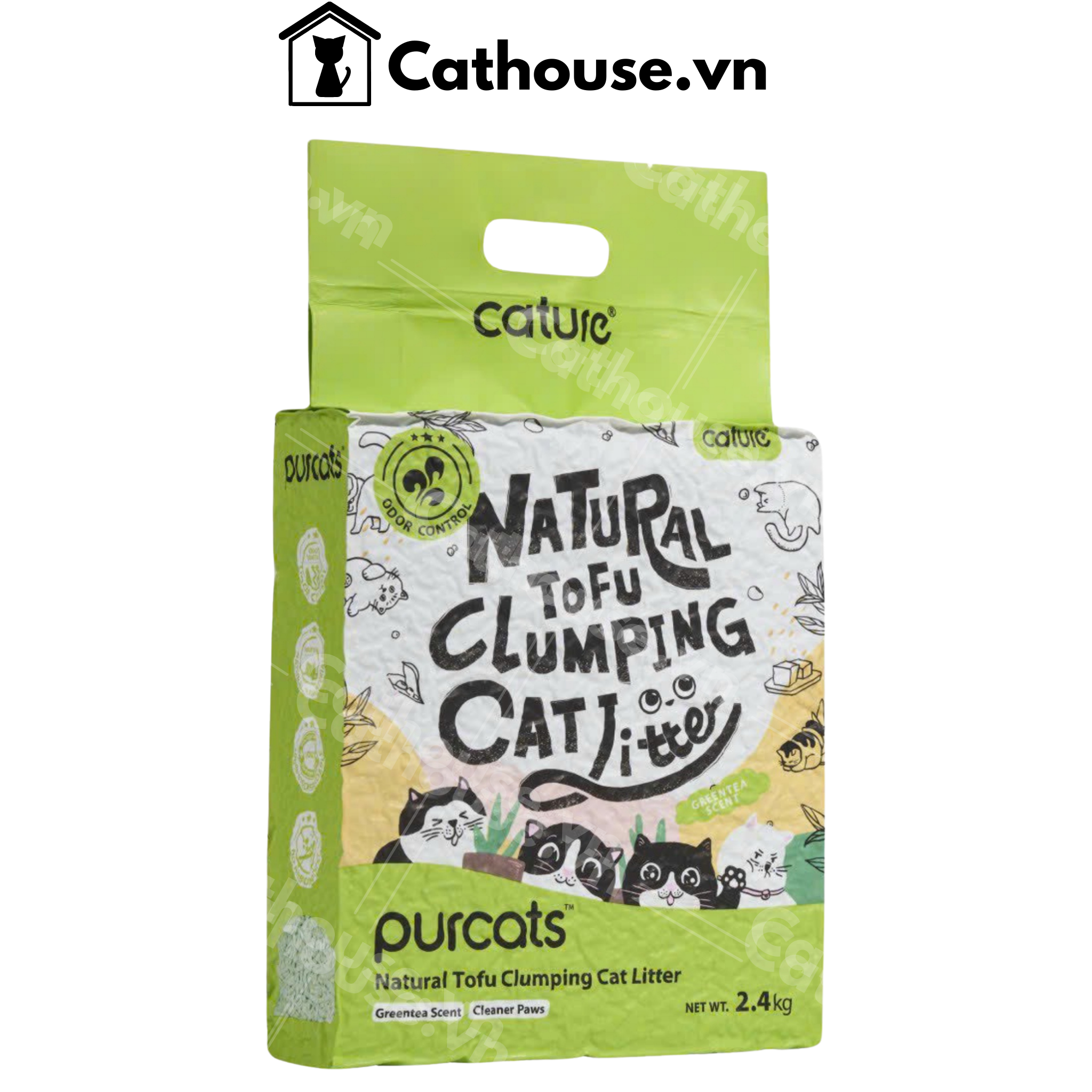  Cát Đậu Nành Cature Tofu Trà Xanh 6L 2.4KG 