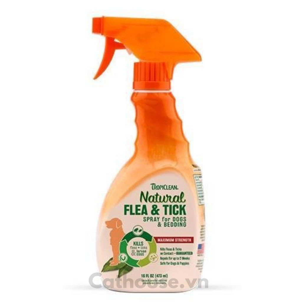  Xịt Diệt Ve & Bọ Chét  Tropiclean Flea & Tick Spray 473ML 