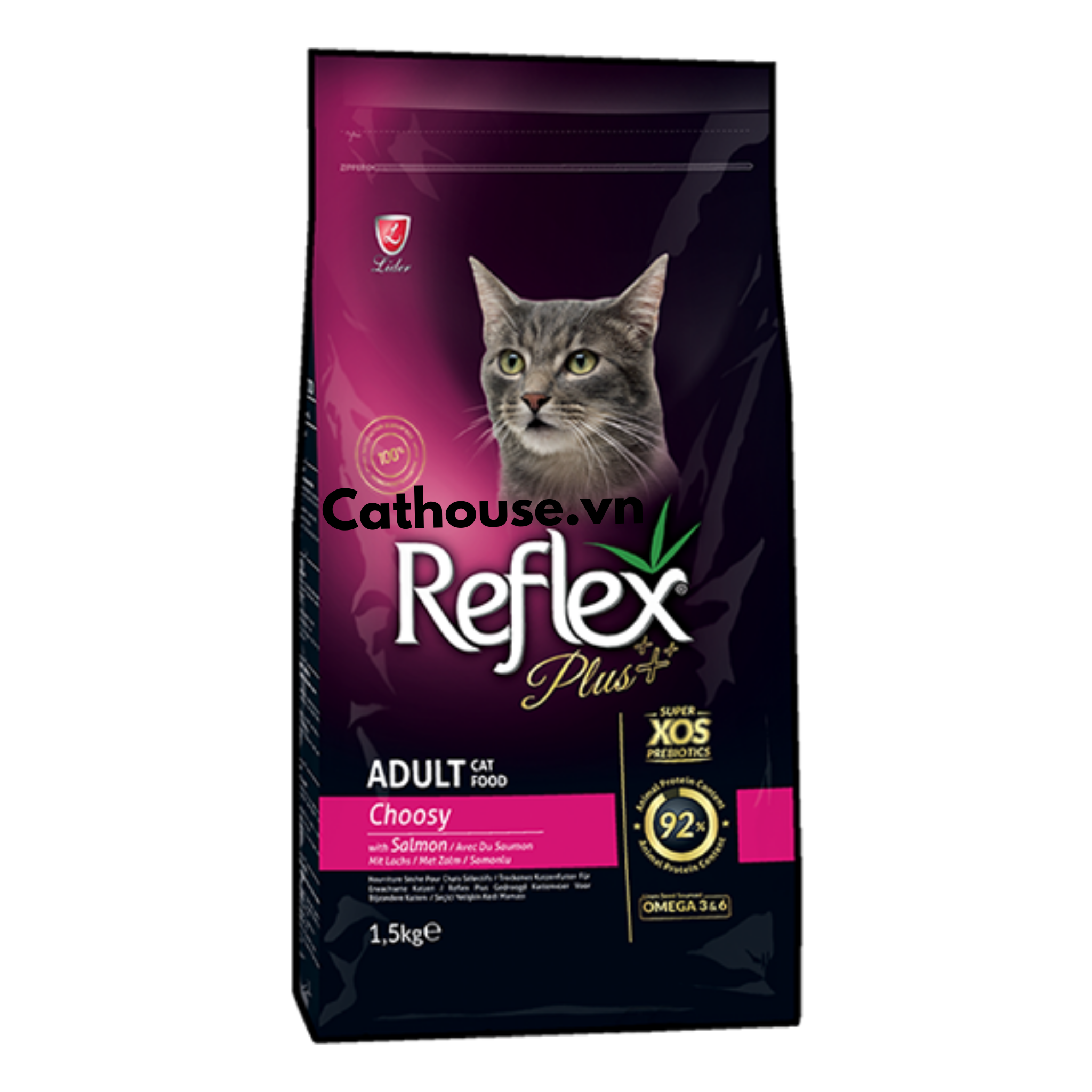  Hạt Mèo Kén Ăn Reflex Plus Adult Choosy Salmon 