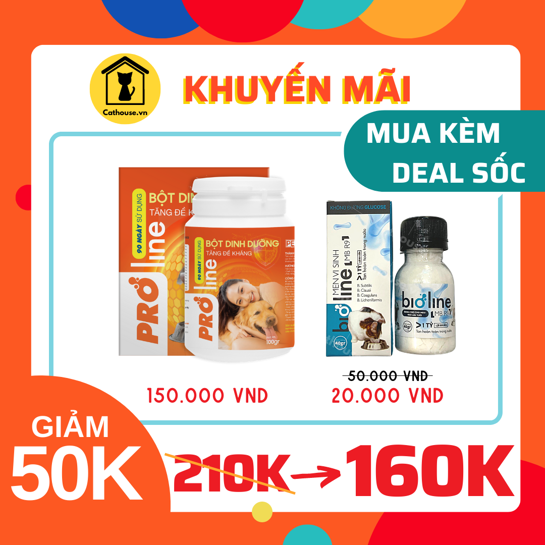  [ GIẢM 50K ] COMBO Bột Tăng Đề Kháng Proline + Men Vi Sinh Bioline 