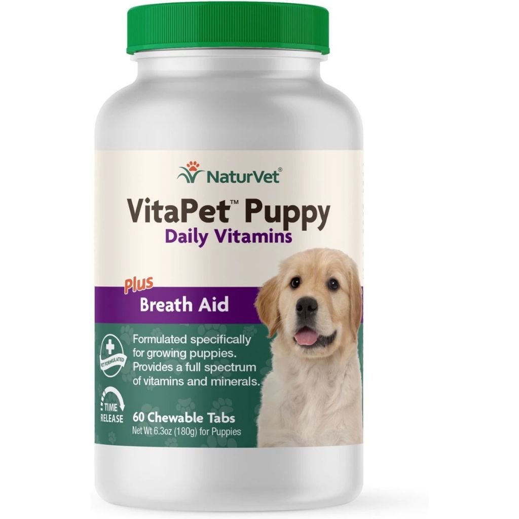  Viên Nhai Bổ Sung Vitamin Cho Chó, Chó Con NaturVet VitaPet Adult / Puppy (Hủ 60 viên) 