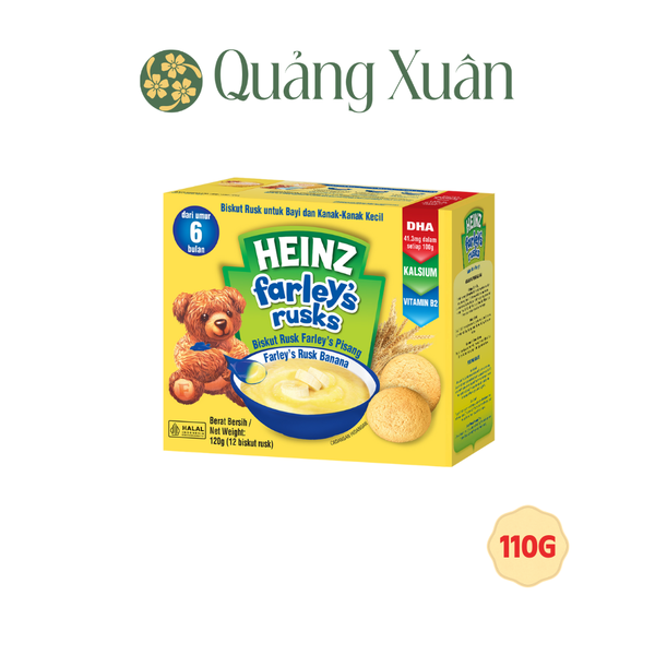  Bánh Quy Ăn Dặm Vị Chuối HEINZ Farley 120G (Bé 6 Tháng Tuổi) 