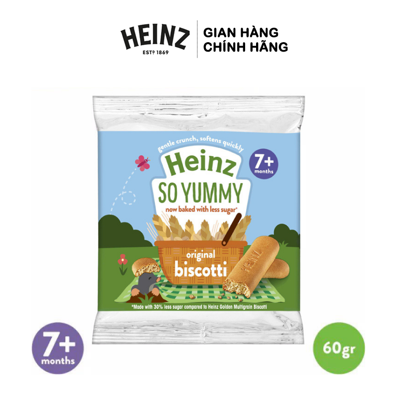  Bánh Quy Ăn Dặm Biscotti Vị Tự Nhiên HEINZ 60G (Ít Đường) 