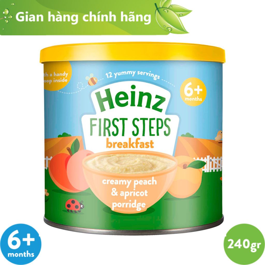  Bột Ăn Dặm Vị Đào Và Mơ HEINZ 240g 