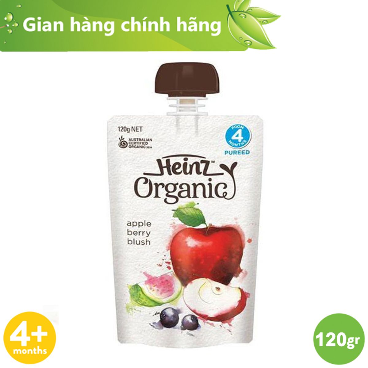  Túi Thức Ăn Hữu Cơ Táo Đỏ Nghiền 120g 