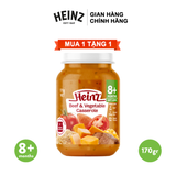  Lọ Thịt Bò Hầm Và Rau Củ Nghiền HEINZ 170g (Date: 26/11/2022) + Tặng 1 Hũ TAHC Bí Ngô, Rau Bina, Phô Mai 170g (Date T3/2022) 