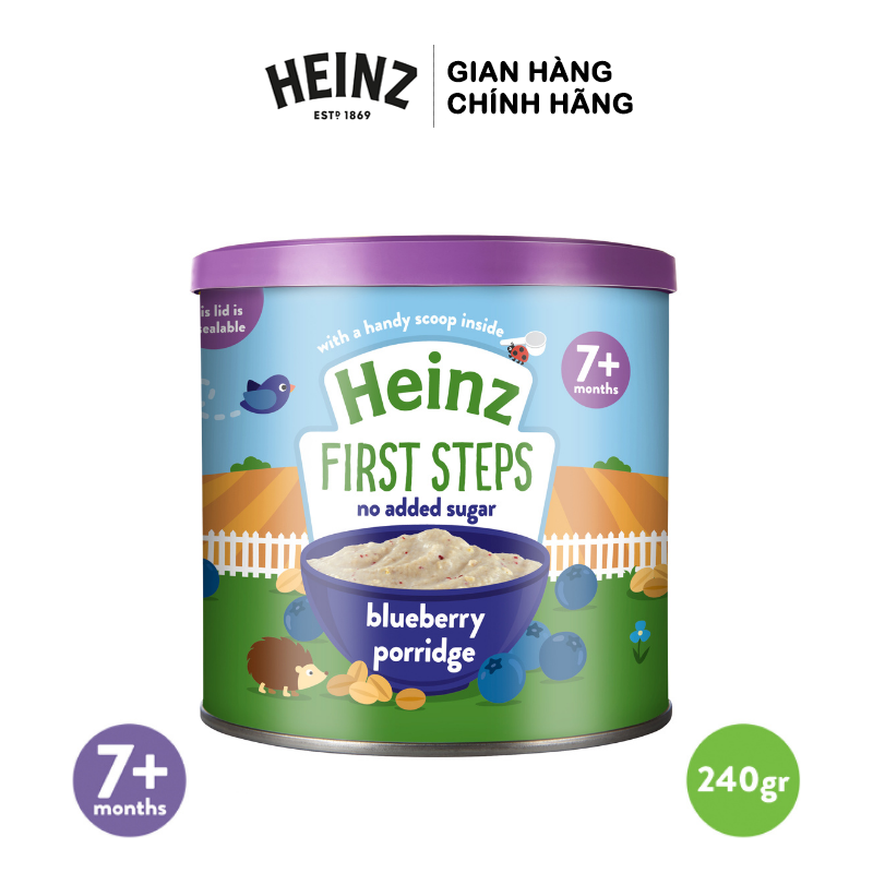  Bột Ăn Dặm Vị Cháo Việt Quất HEINZ 240g  (Bé 7 Tháng Tuổi) 