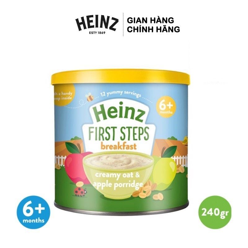  Bột Ăn Dặm Yến Mạch Và Táo Heinz 240g - Dành cho bé 6+ 